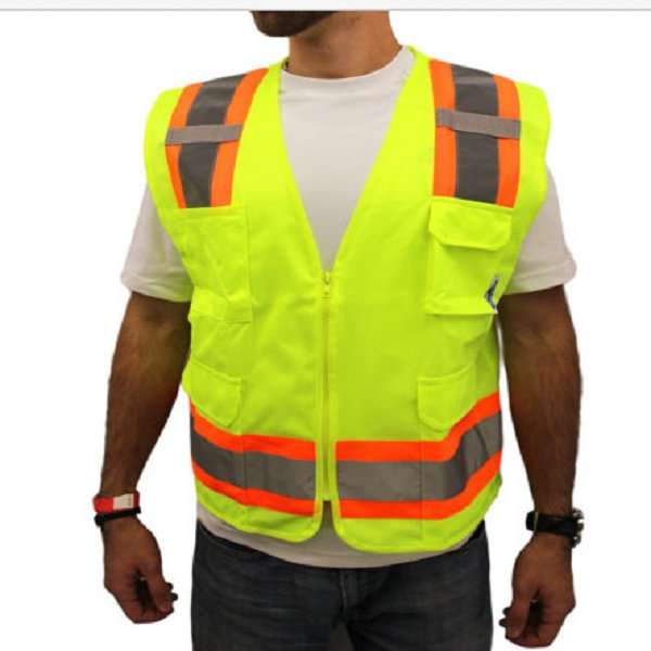 Motorcycle Yellow Safety Waistcoat Warning Reflective Stripes Vest