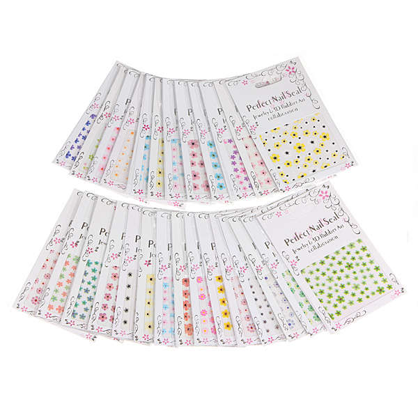 10 Sheets 3D Flower Nail Art Sticker Acrylic Decoration Tips Decals