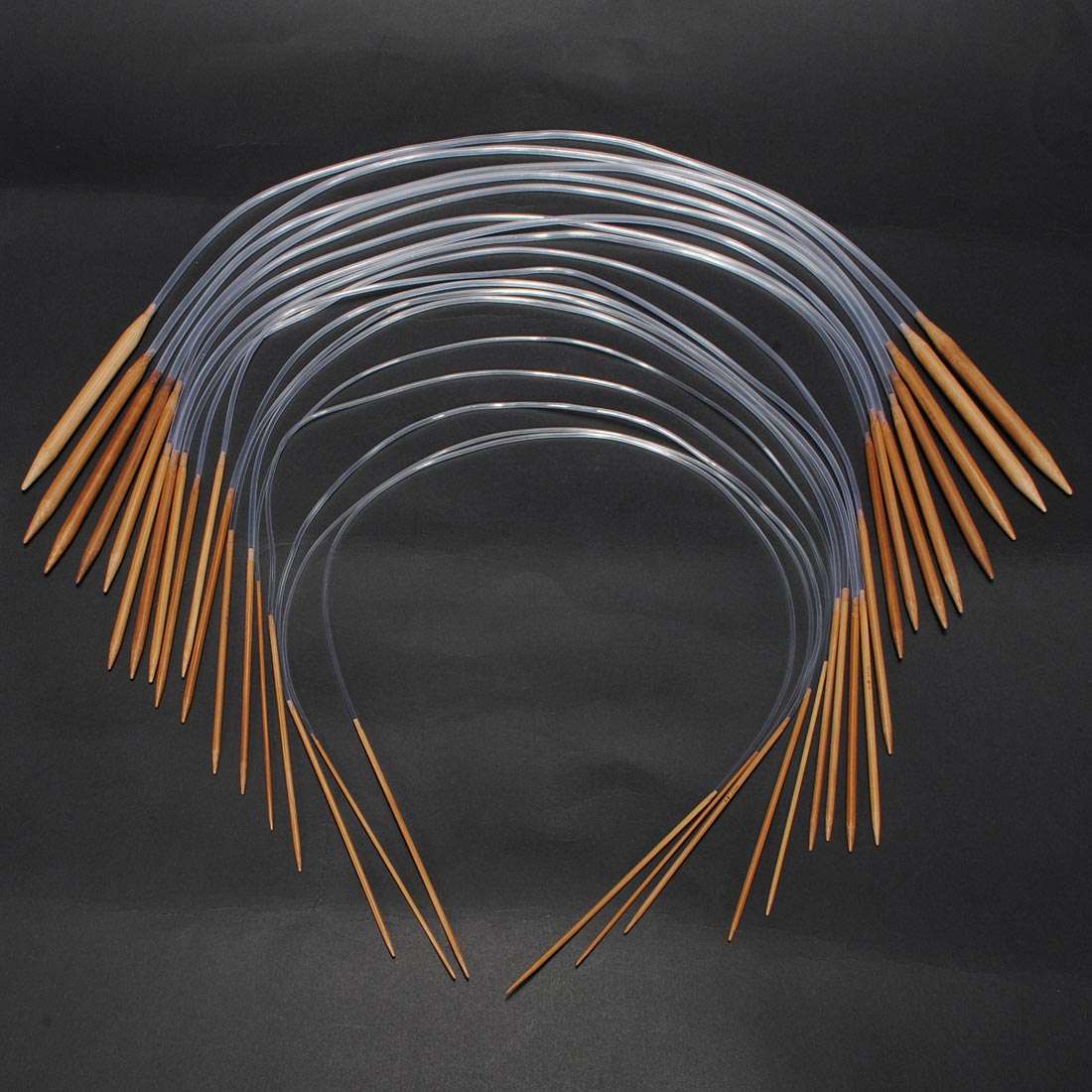 18 Sizes Circular Carbonize Bamboo Knitting Needles