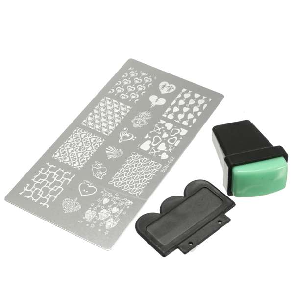 3 In 1 Set Nail Art Stamp Scraper Kit Scraping Knife Printing Template