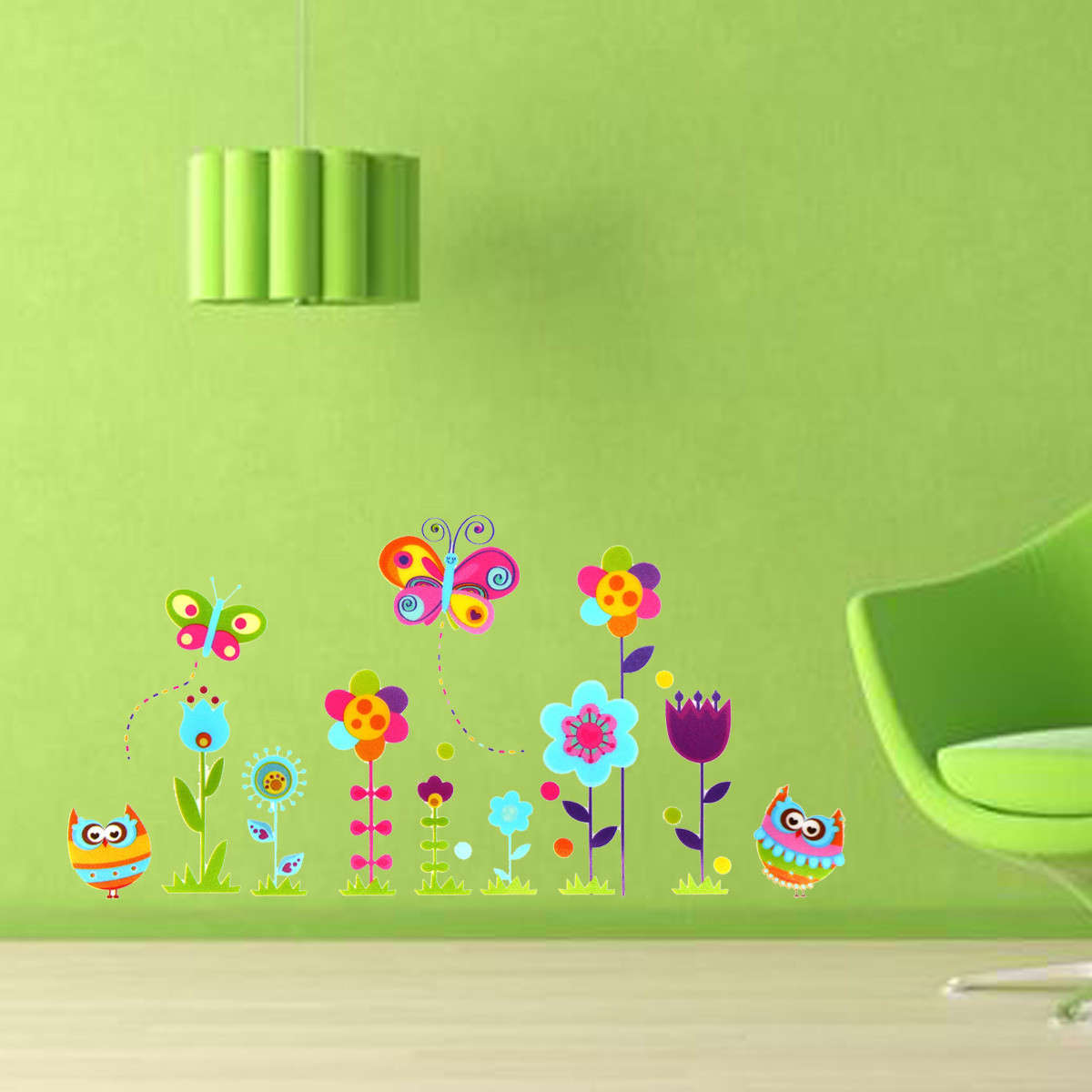 Kids Room Decor Owl Butterfly Flower Nursery DIY Removable Wall Sticker Decal