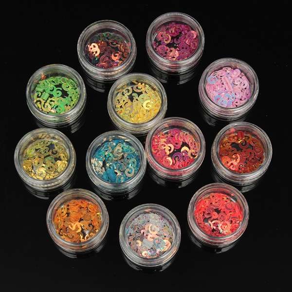 Swirl Shape Nail Art Glitter Sequins Pieces Decoration