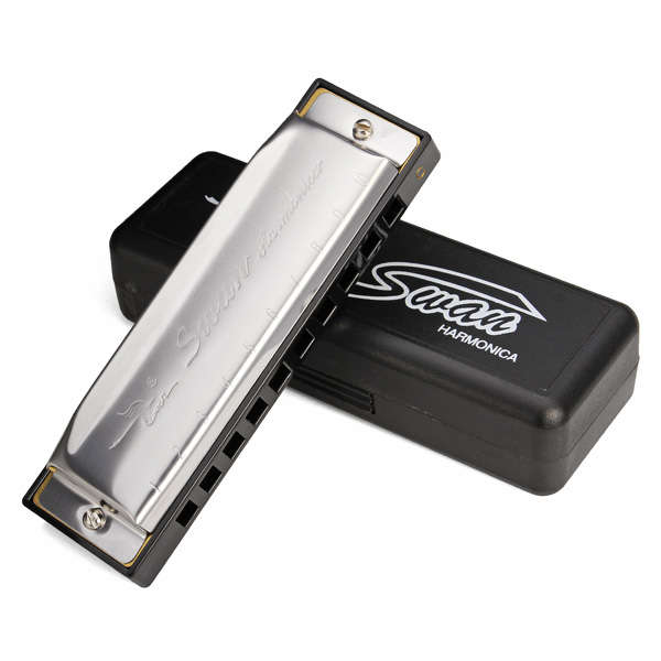 Swan SW1020-10 10 Hole Blues Harmonica Key Of C