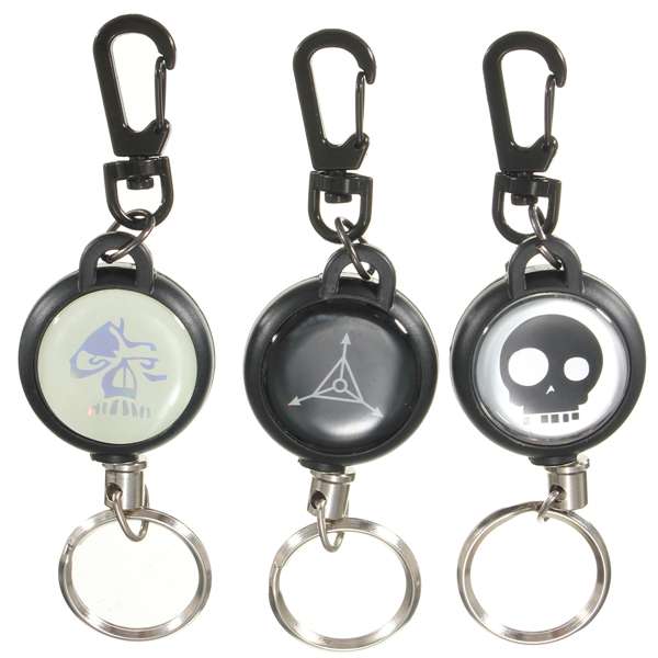 Retractable Pull Chain Key Chain Ring Badge Reel ID Card Holder With Belt Clip