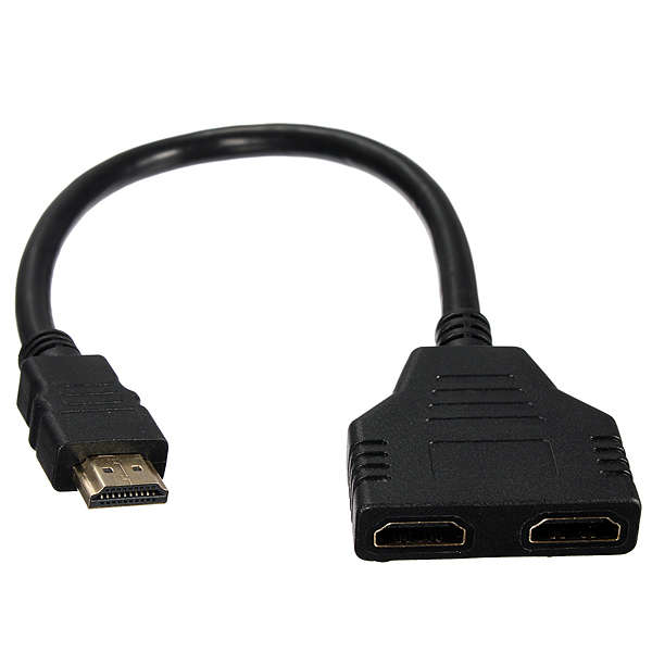 HDMI Male to 2 HDMI Female 1 in 2 out Splitter Adapter Connector Cable