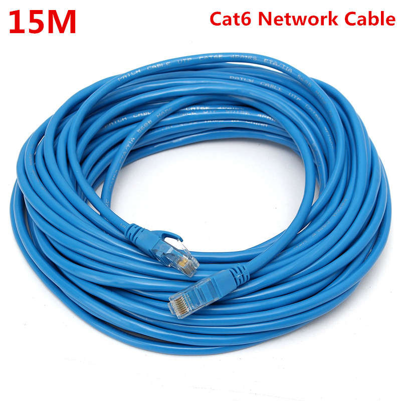 15M Cat6 RJ45 Ethernet LAN Network Cable Line 10Mbps 100Mbps 1000Mbps