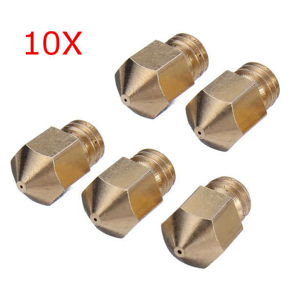 10Pcs 0.4mm 3D Printer Extruder Brass Nozzle For Makerbot MK8