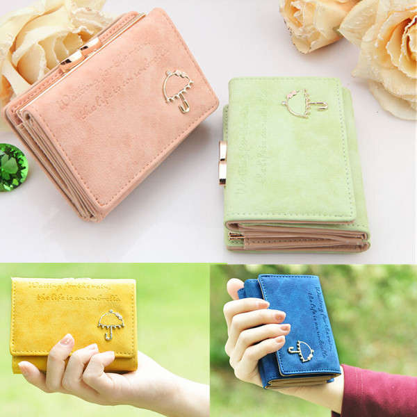 Women PU Leather Wallet Button Clutch Purse Lady Short Handbag Bag