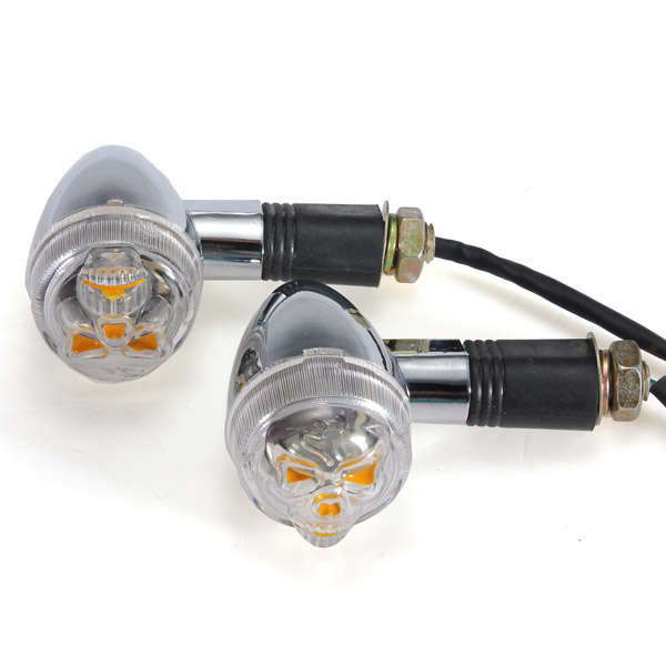 Skull Bullet Turn Light Indicator for Honda Suzuki Yamaha