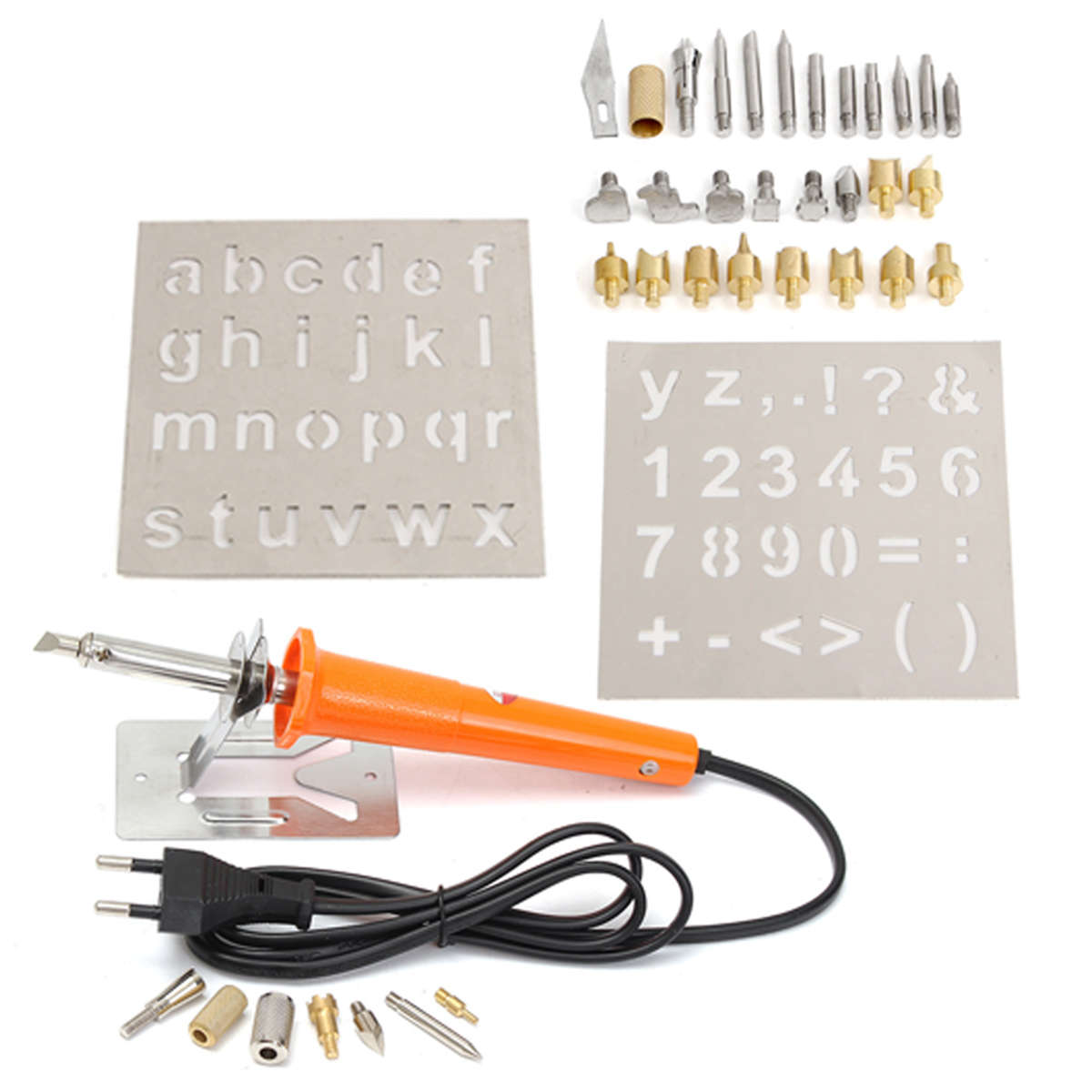 37Pcs 110V Wood Burning Pen with Extra Tips and Stencils Deluxe Craft and Hobby