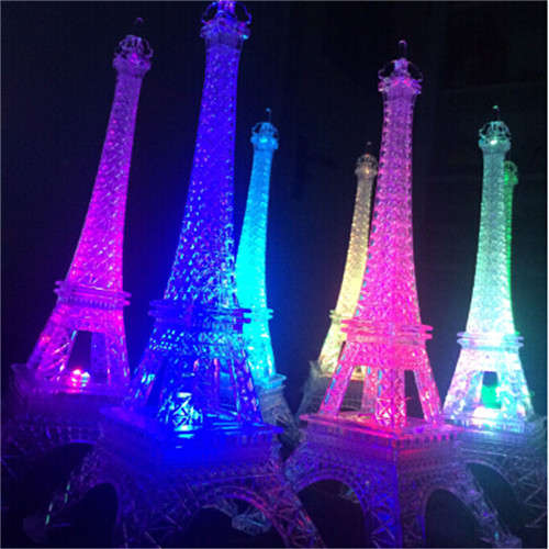 25.5cm Led Colors Changing Eiffel Tower Night Light Romantic Decorative Lights