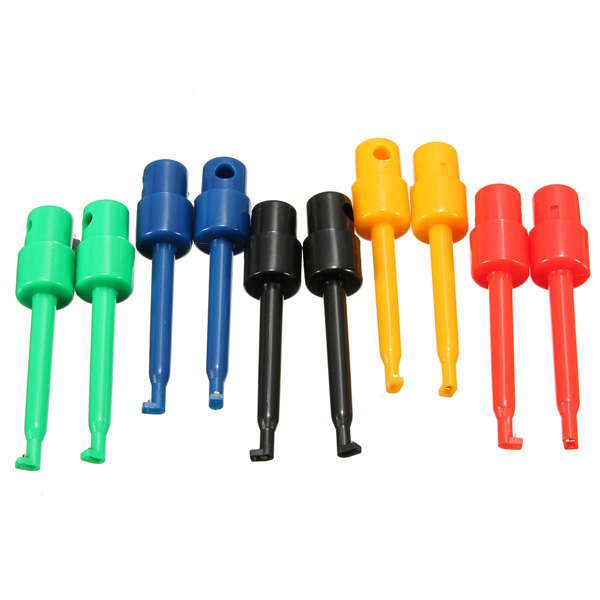 10 Pcs Round Large Size Single Hook Clip Test Probe Wire Hook for Electronic Te