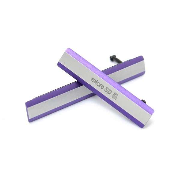 Purple Micro SD USB Sim Card Slot Port Dust Cover For Sony Xperia Z2 D6502 D6503