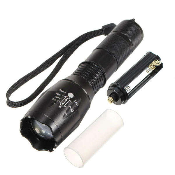 MECO XM-L T6 1600LM 5Modes Zoomable LED Flashlight 1x18650