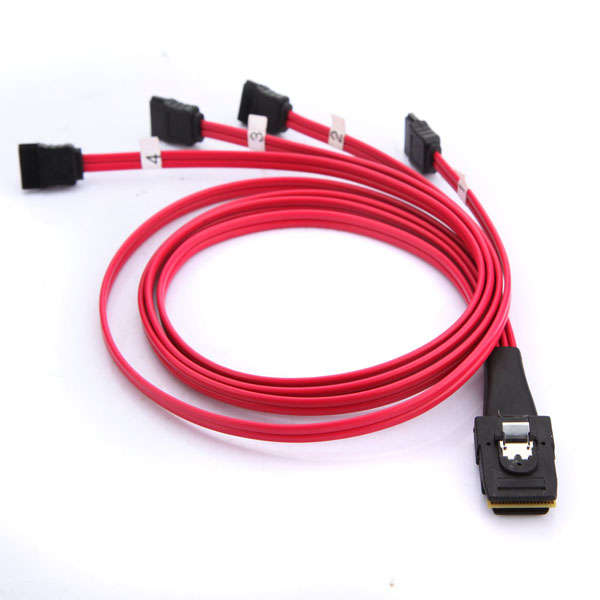 Mini SAS 4i SFF-8087 36-Pin to 4 SATA 7-Pin HDD Hard Drive Splitter Cable 10Gbps