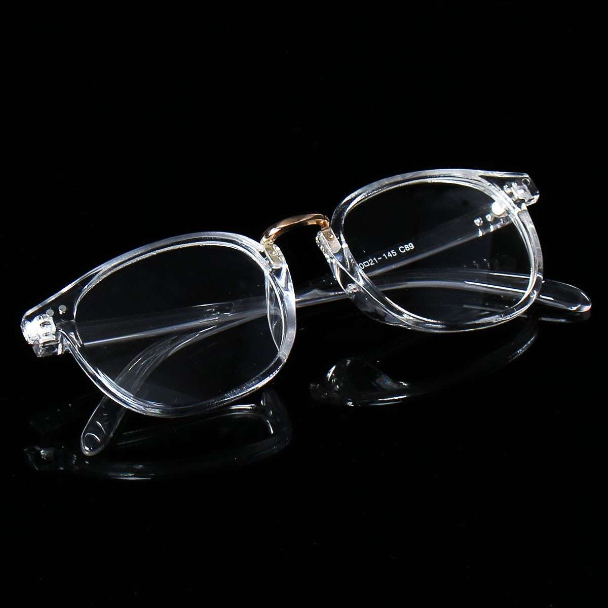 Unisex Plastic Transparent Frame Round Glasses Retro Plain Lens Eyeglasses
