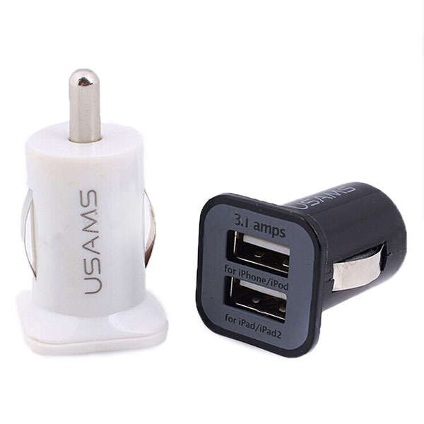 Mini Dual Port USB Car Charger 3.1A Car Adapter For iPhone iPad