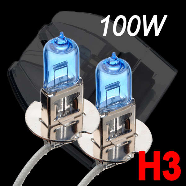 2 X H3 XENON WHITE HEADLIGHT Bulbs Car Light Lamp 100W