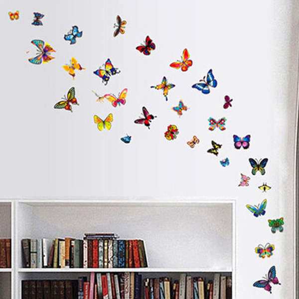 42 DIY Colourful Butterflies Home Removable  Decor Wall Stickers  Kids Room Art