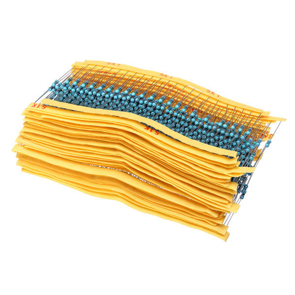 750Pcs 30 Values 1% 1/4W Five Color Ring Metal Film Resistor Kit