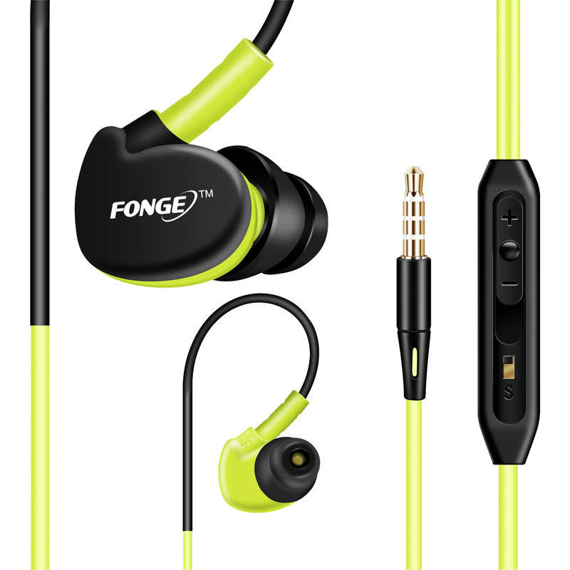 FONGE S500 Sport Stereo Bass 3.5mm In-ear Earphone Running Waterproof Sweatproo