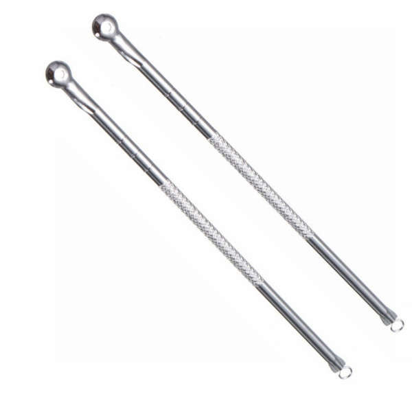2pcs Stainless Steel Comedone Blackhead Acne Remover Extractor Tool Needle
