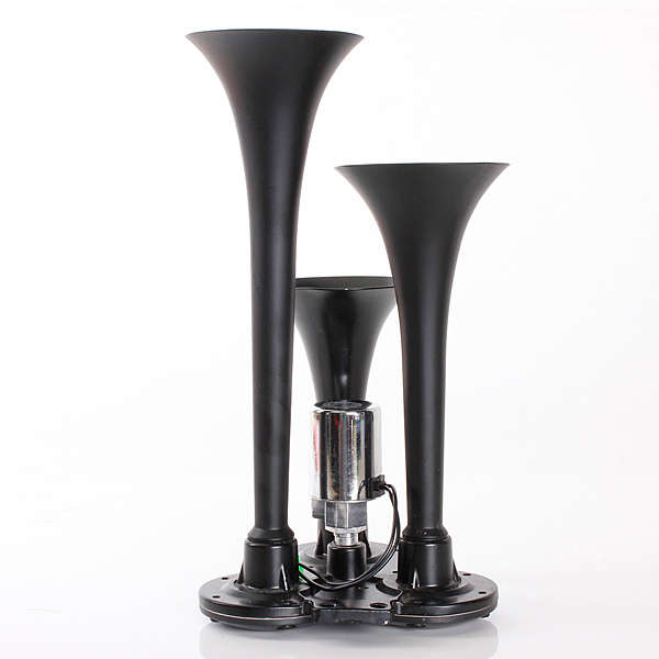 12V 150DB Motorcycle Compact Air Horn Kit Triple Trumpet Ultra Loud