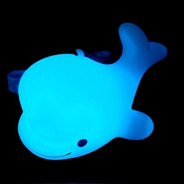 LED Colorful Luminous Whale Night Light Bedroom Bedside Necklace Lamp