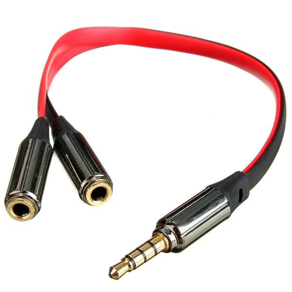 3.5mm Male to 2 Dual Female Jack Splitter Headphone Y Audio Cable