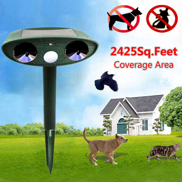GreatHouse Ultrasonic Solar Power Cat Dog Repeller Outdoor Garden Infrared Sens
