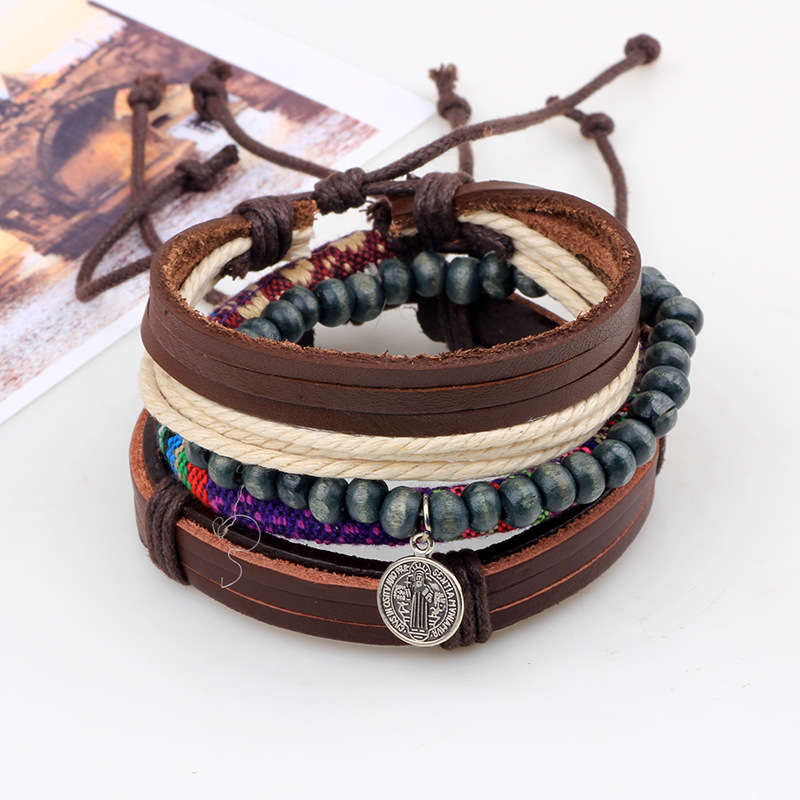 Samba Christian Jewelry Woven Beads Leather Bracelet For Men Women