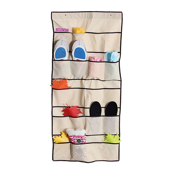 20 Pockets Hanging Hanger Shoe Rack Closet Space Saver Storage Bag