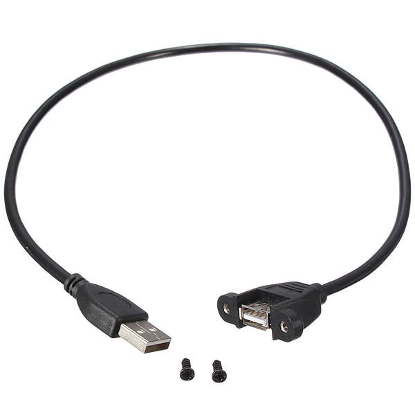 50cm USB 2.0 A Male to USB A Female Panel Mount Adapter Cable
