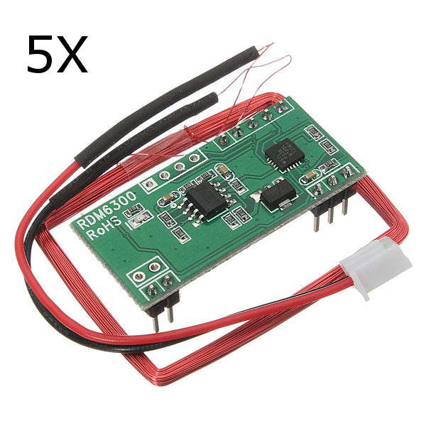 5Pcs 125KHz EM4100 RFID Card Read Module RDM630 UART Compatible Arduino