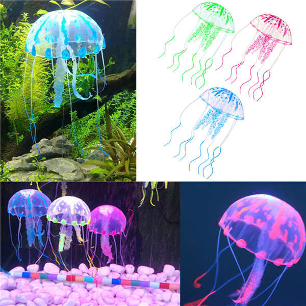 3.5CM Aquarium Fish Tank Glowing Effect Jellyfish Aquarium Ornament Decor
