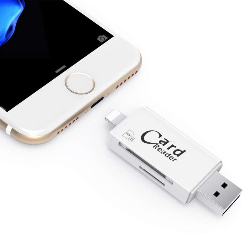 iDragon R005 USB 2.0 SD TF Card Reader For Lightning Micro PC For iPhone iPad S