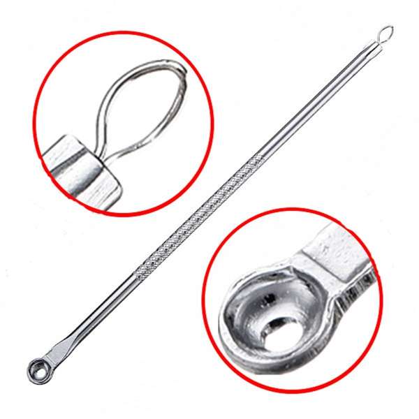 5pcs Silver Blackhead Comedone Acne Extractor Stainless