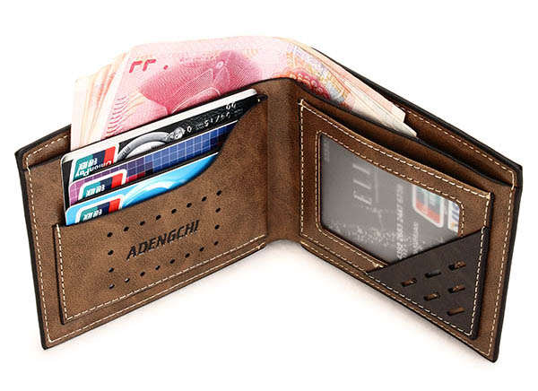 ADENGCHI Men Leather Business Retro Wallet Causal Card Holder