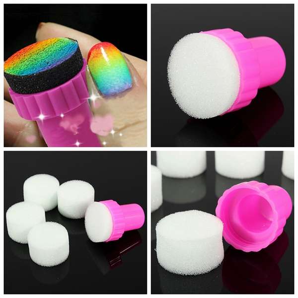 Nail Art Sponge 1 Stamper 4 Sponge Shade Transfer Templates DIY