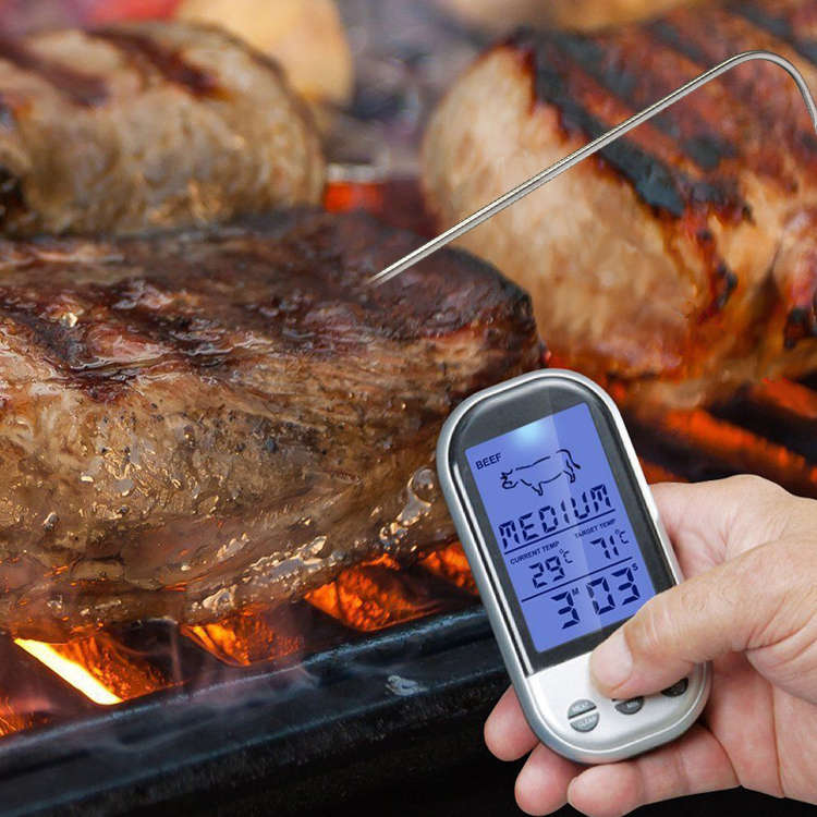 Wireless Remote Control Food Meat Outdoor BBQ Thermometer Home Kitchen Cooking