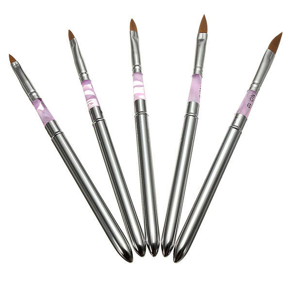 5Pcs Detachable UV Gel Acrylic Nail Art Polish Tool Drawing Pen Brush