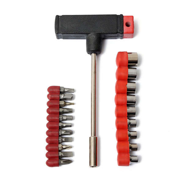 19 in 1 Multi-Bit Repair Tools T-Handle Hex Nut Screwdrivers Kit Set For PC Com