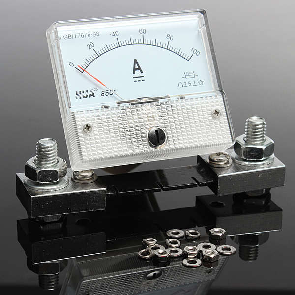DC 100A Analog Ammeter Panel AMP Current Meter 85C1 Gauge with Shunt