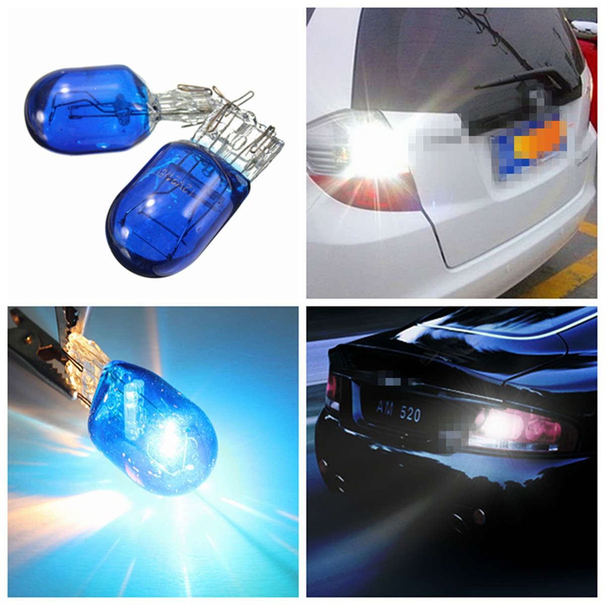 Blue W21 5W T20 580 7443 Xenon White Halogen DRL Sidelight Light Hid Bulb