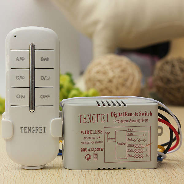 Wireless 3 Channels 220V Lamp Remote Control Switch Transmitter