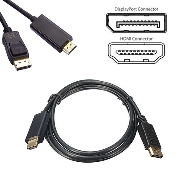 1.8M Display Port DP To HDMI Male AV Cable Adaptor For HDTV LCD PC