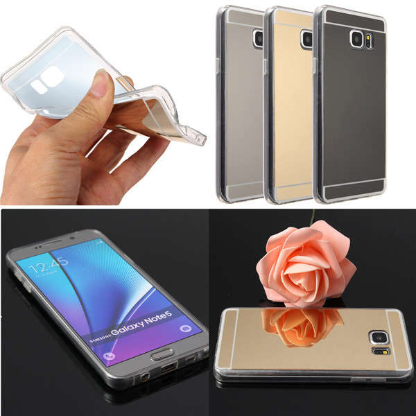 Durable Soft Silicone TPU Gel Mirror Case Cover For Samsung Galaxy Note 5