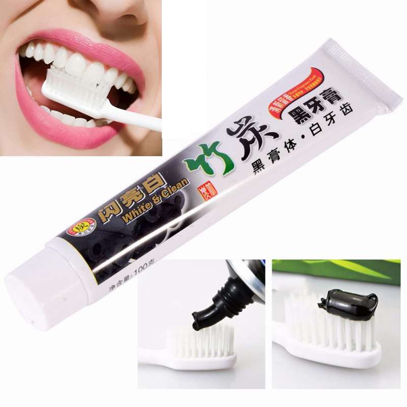 Bamboo Charcoal Black Teeth Whitening Clean Toothpaste Smoke Stains Tartar Remo