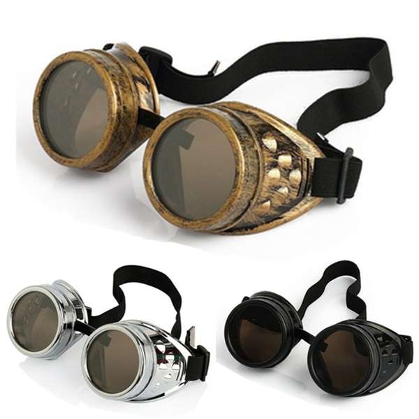 Vintage Victorian Steampunk Goggles Cosplay  Halloween Glasses Welding Cyber P
