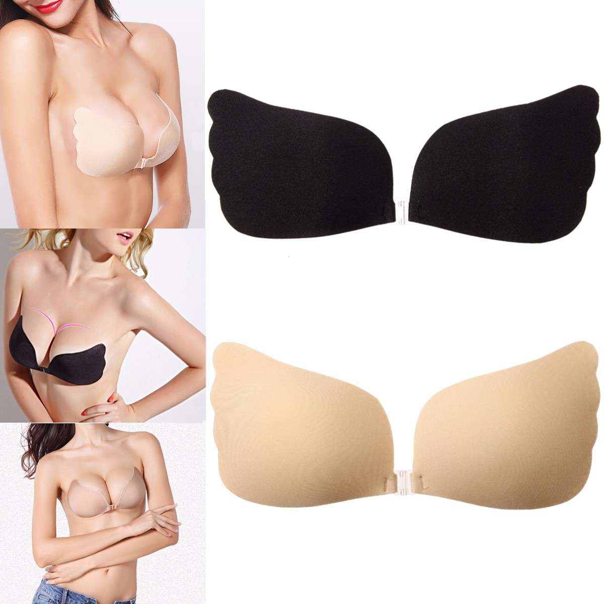 Magic Self Adhesive Stick On Wing Push Up Bra Strapless Backless Invisible